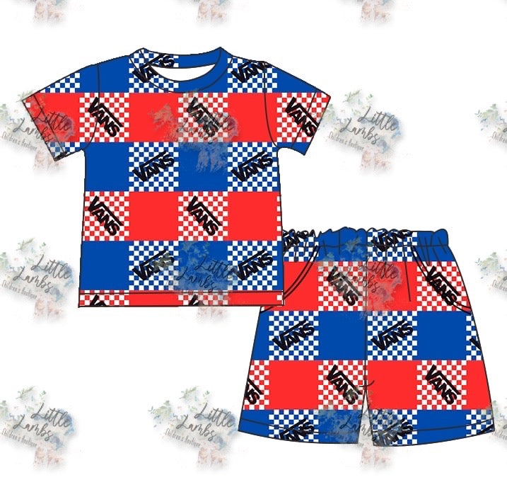LL 4th July Custom-RWB short set