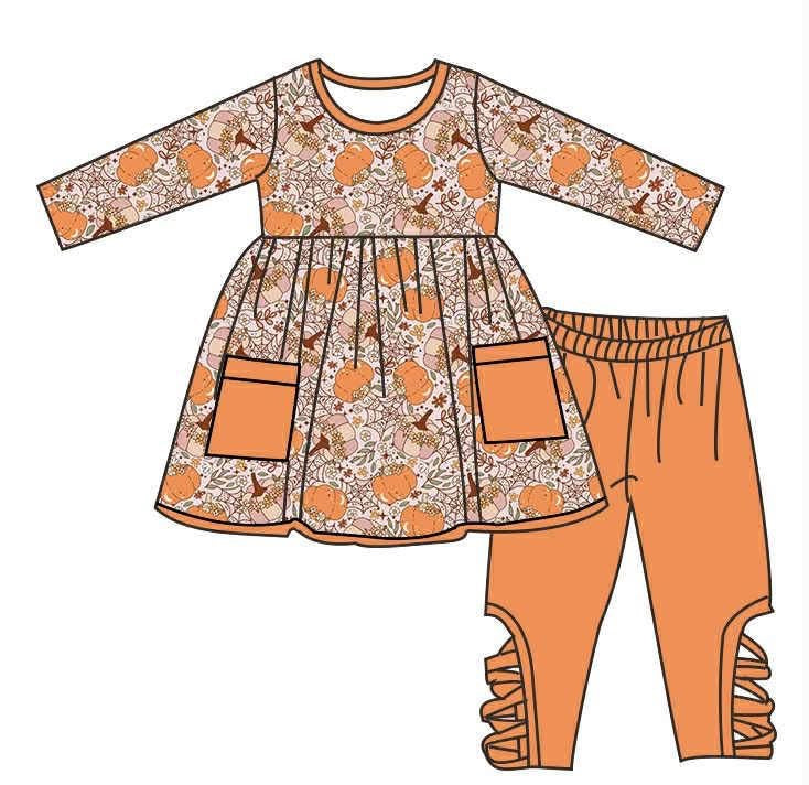 Thanksgivingcustom2025-pumpkin dress with crisscross pants
