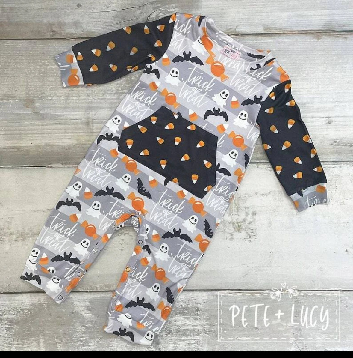 Halloweenlive2025-Pete and Lucy trick or treat romper