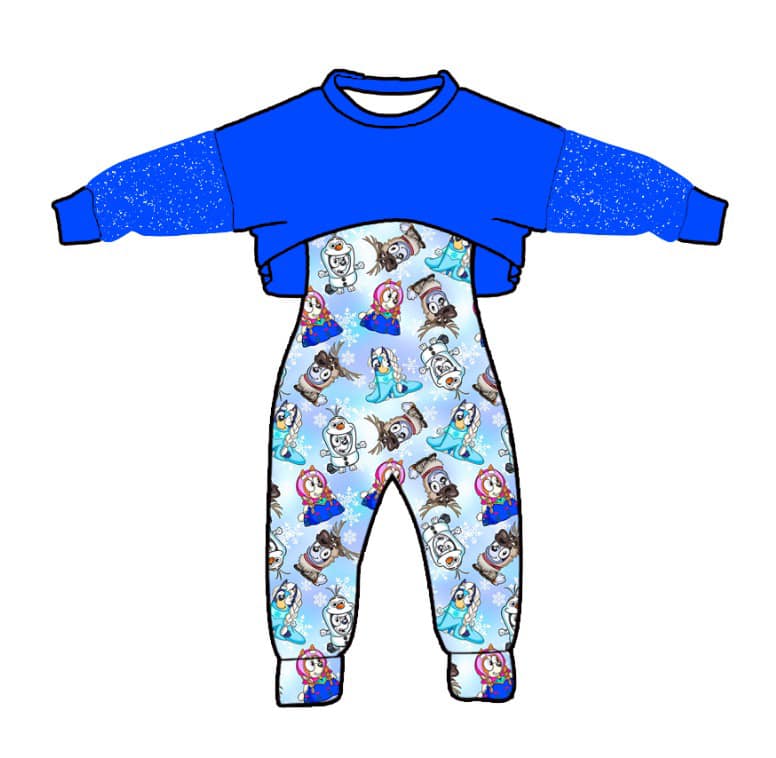 LL Custom Bluey Frozen Romper w/ Top