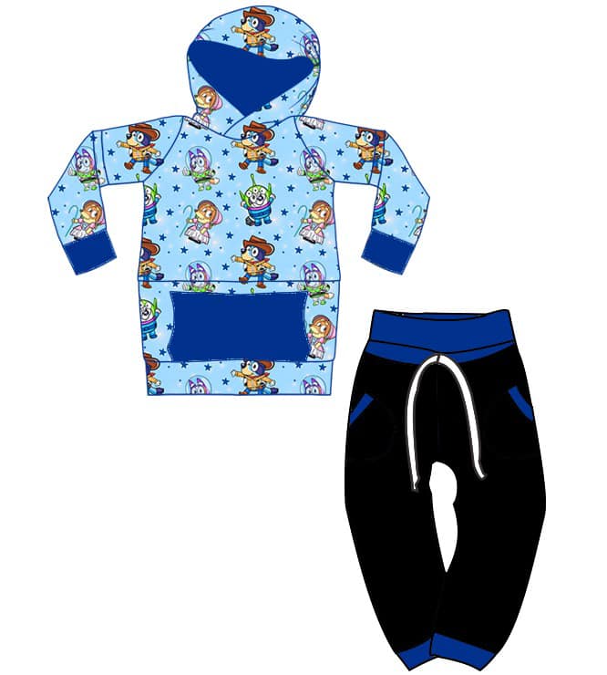 LL Custom Bluey Toy Story Hoodie set