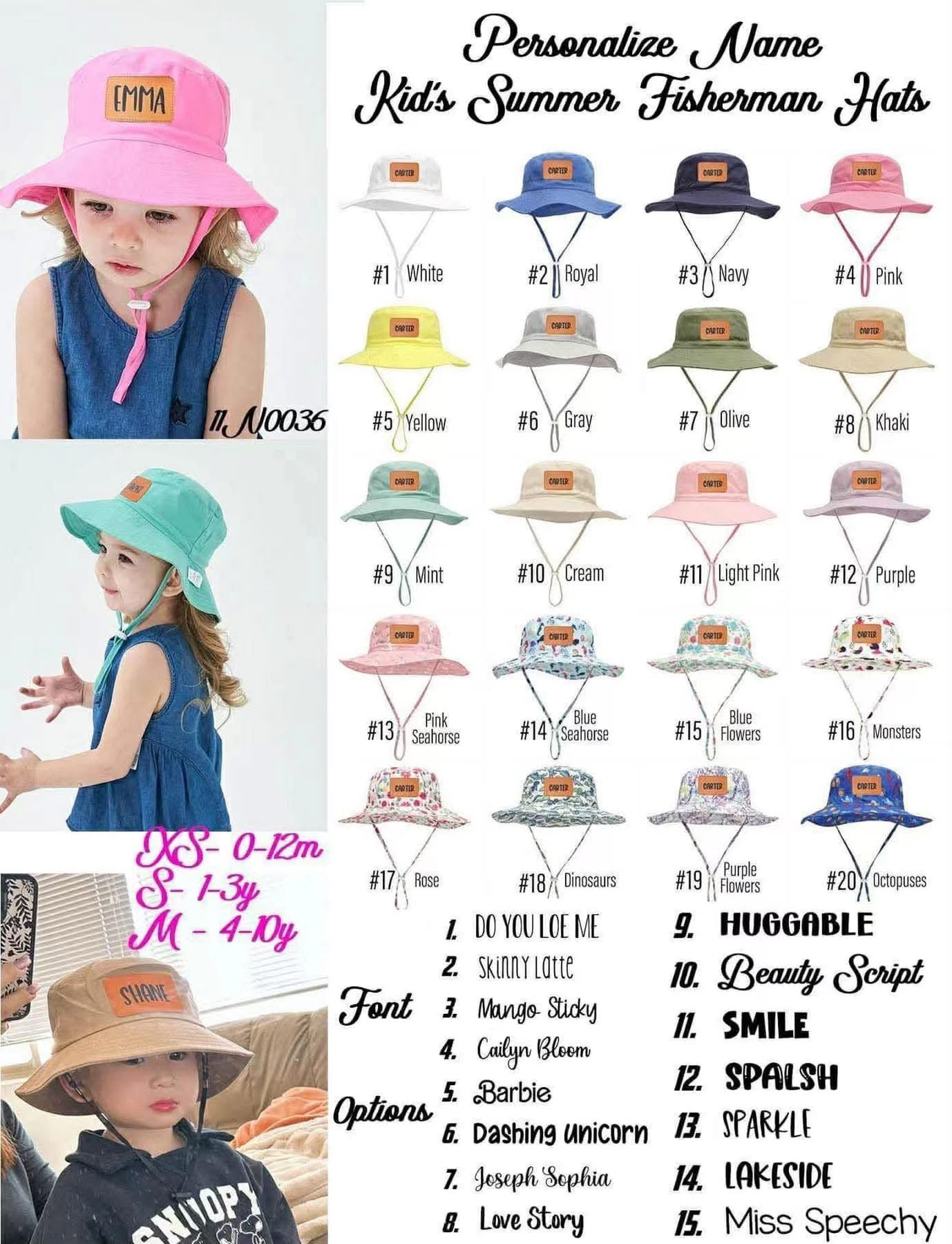 May custom kids bucket hat