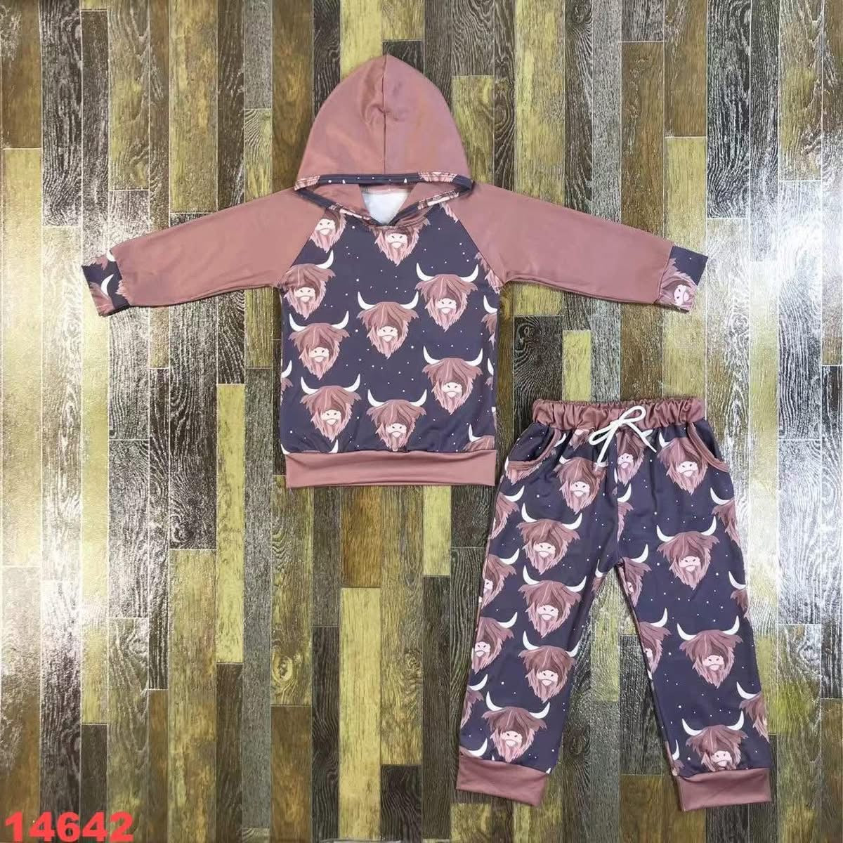 October clearance 2025-cow hoodie set