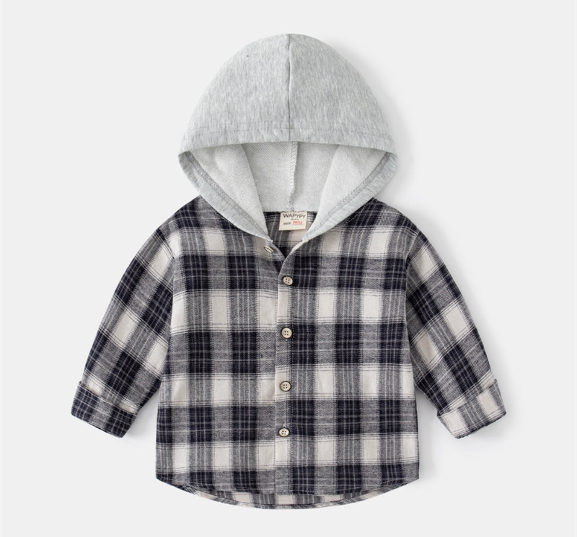 Plaid shirt with hoodie