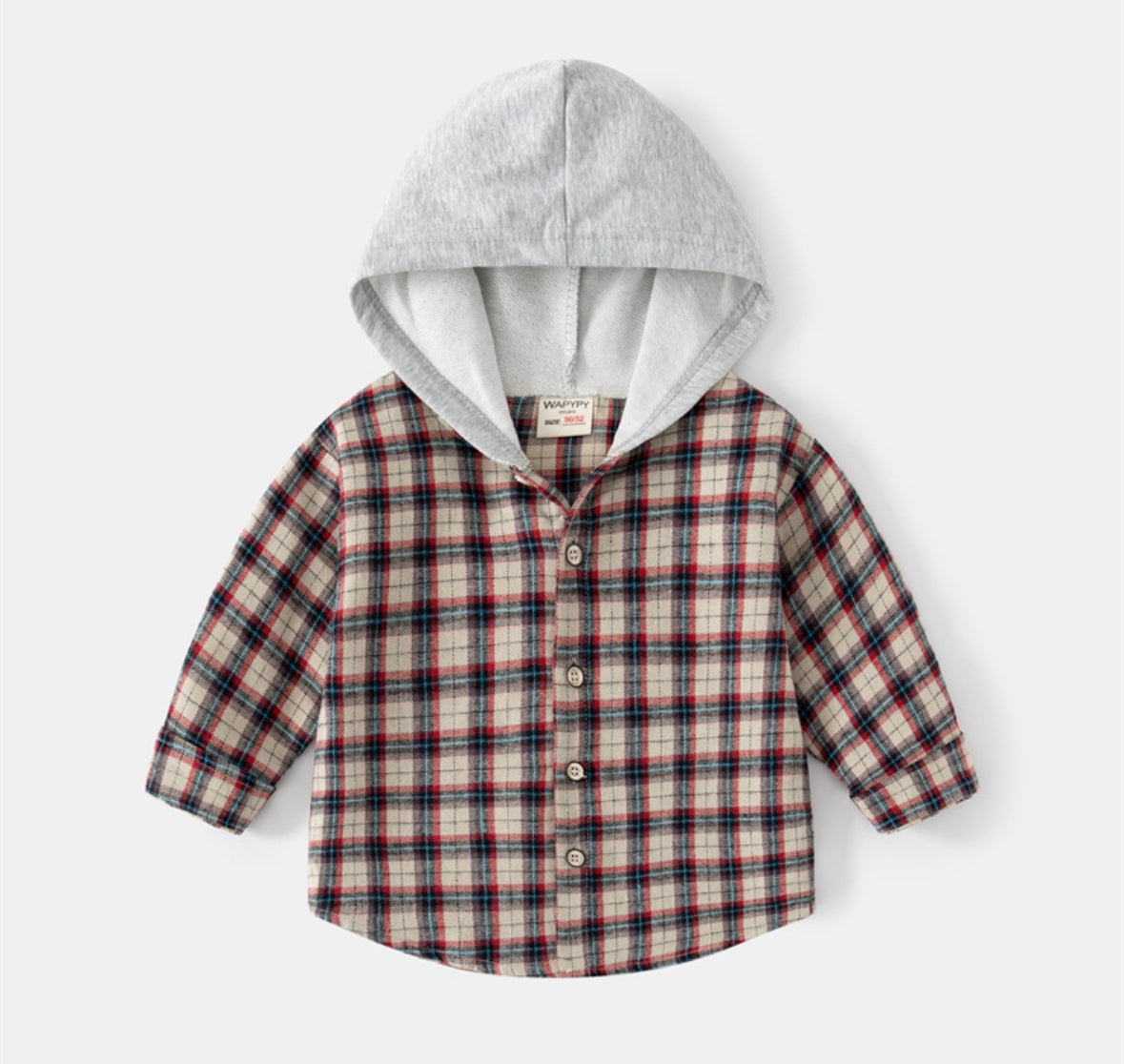 Plaid shirt with hoodie