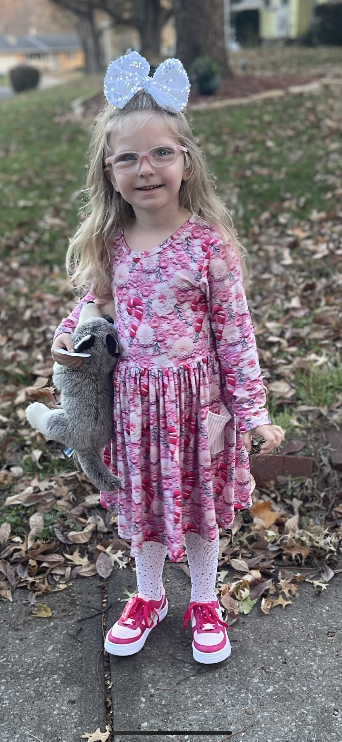 LL custom- pink 3d flower dress