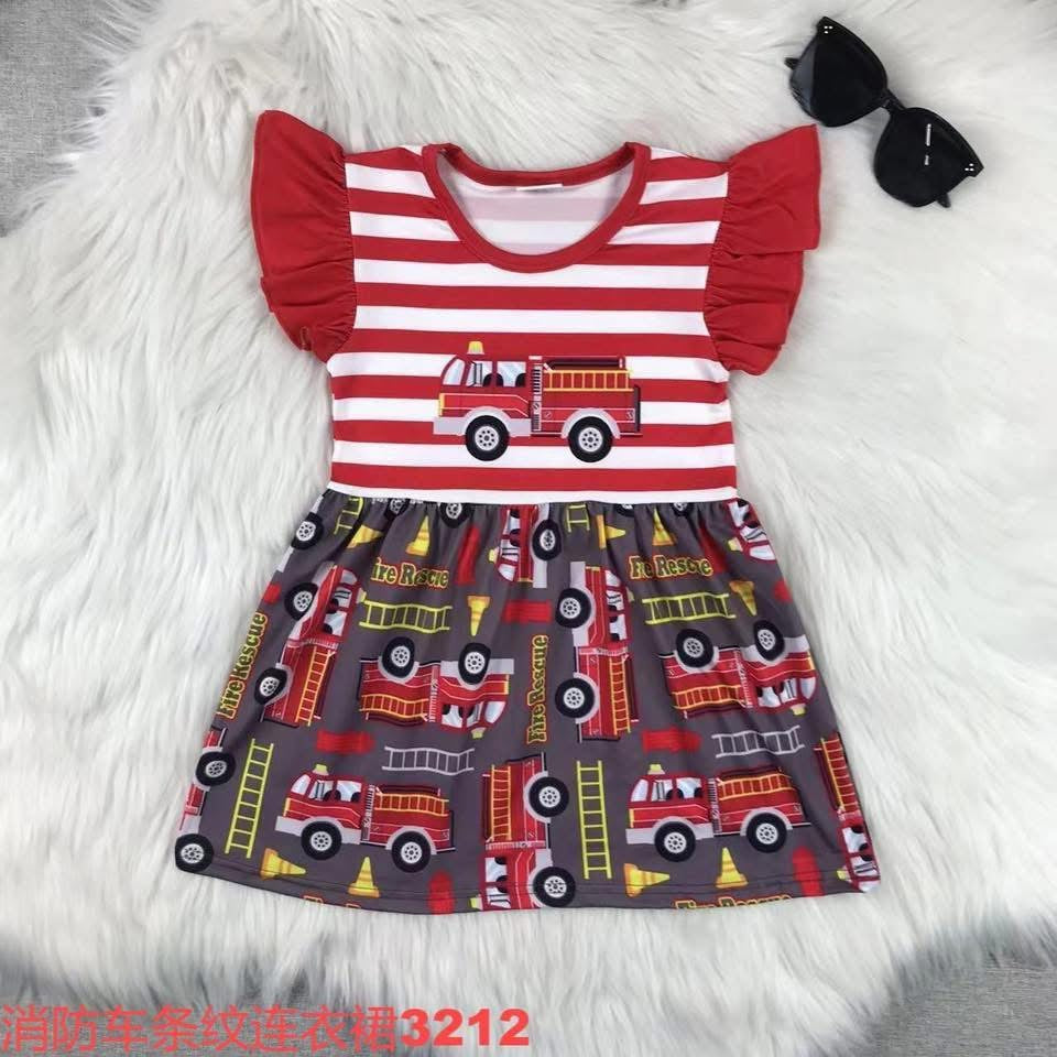 September-preorder-2025-clearance-fire truck dress