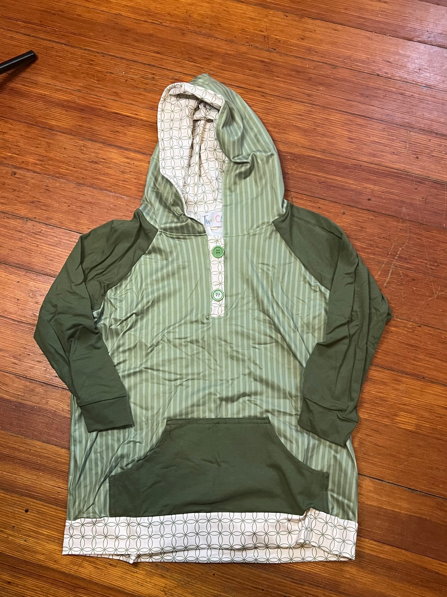Two-Can Olive Green Hoodie