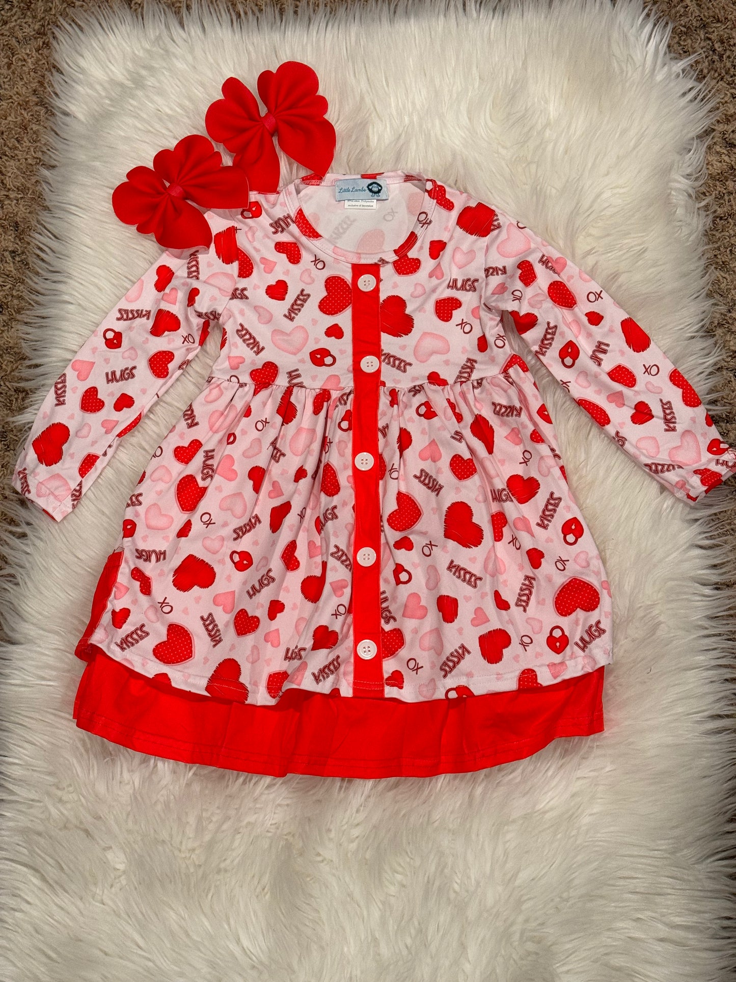LL custom red Heart with pocket dress