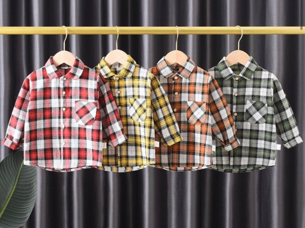 Plaid shirt with collar