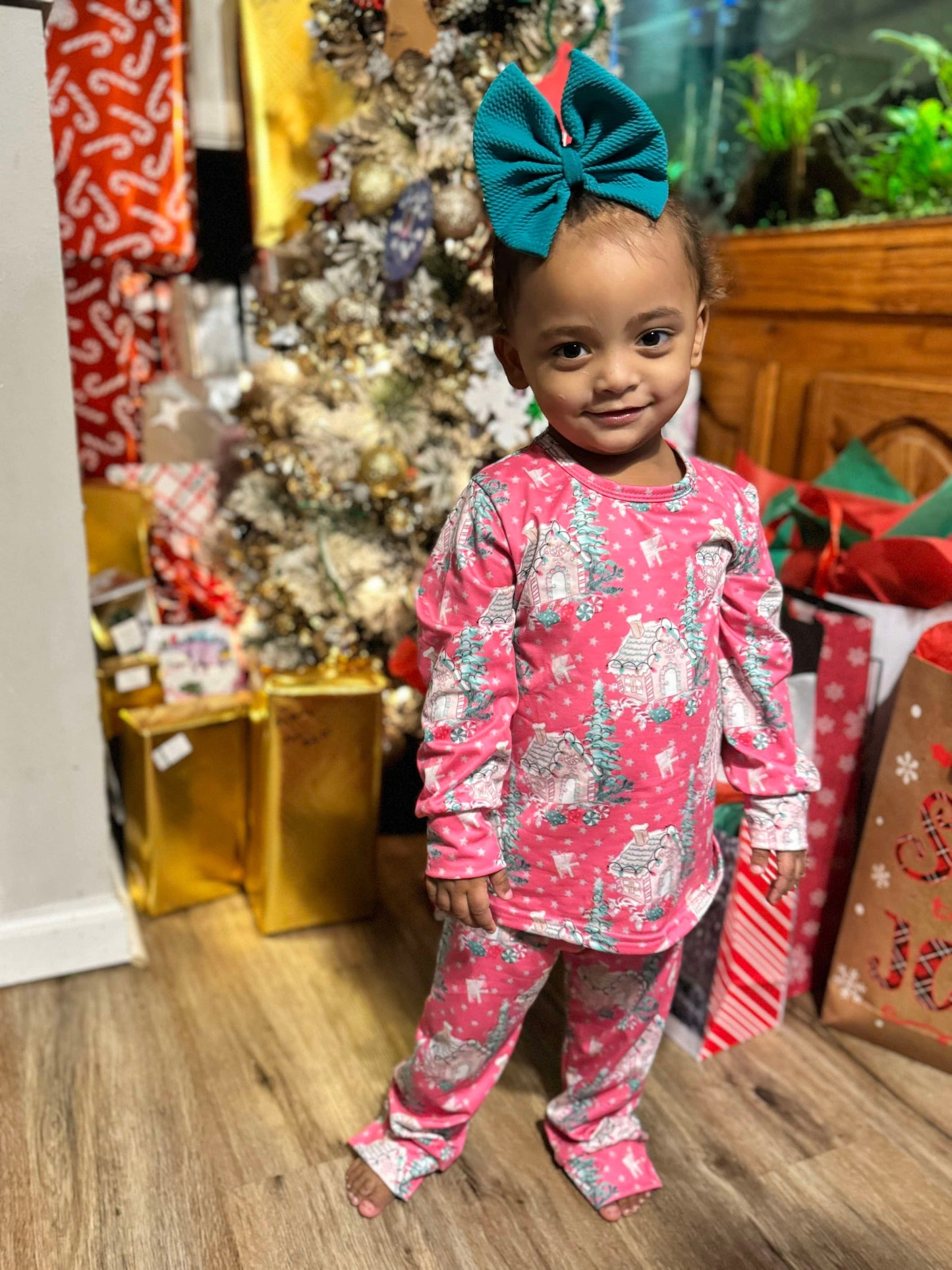 Pink Gingerbread House Pjs