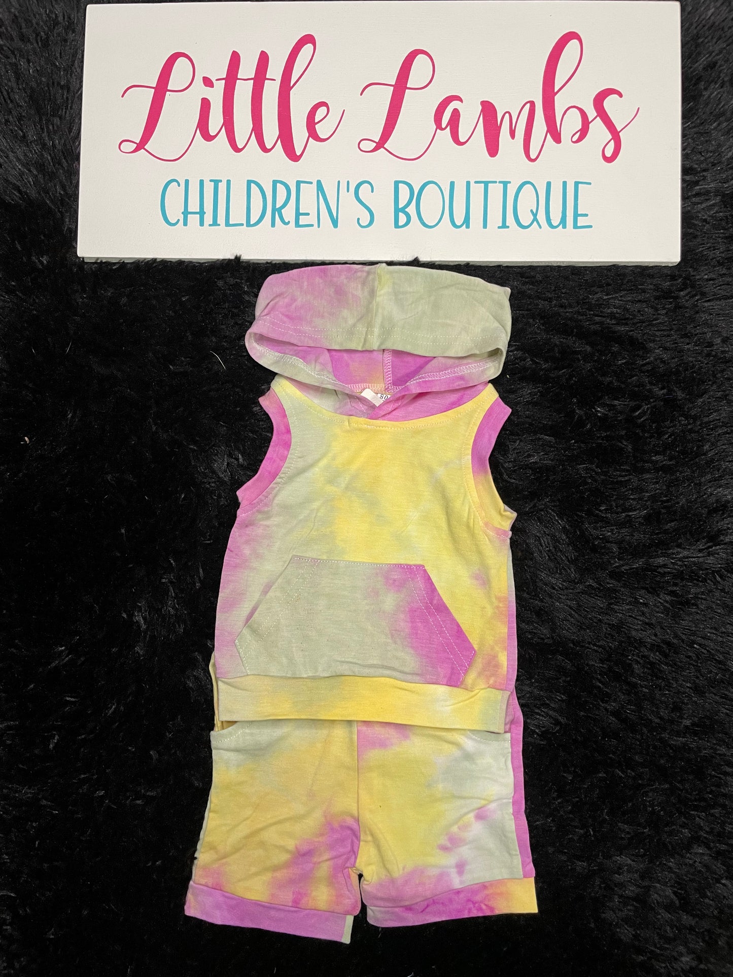 Yellow, Green, and Purple Tie Dye Outfits