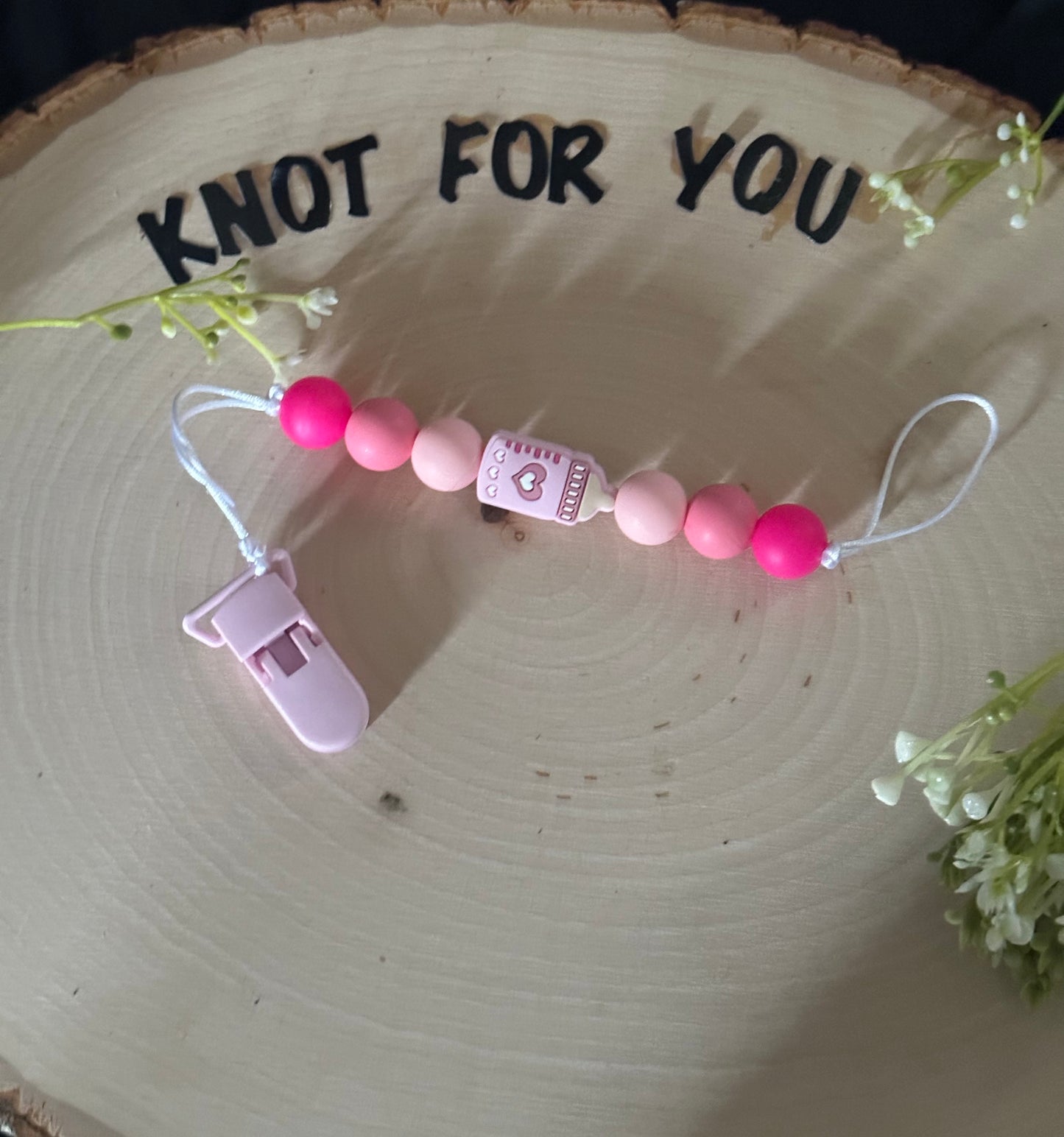 Silicone beaded Pacifier clip