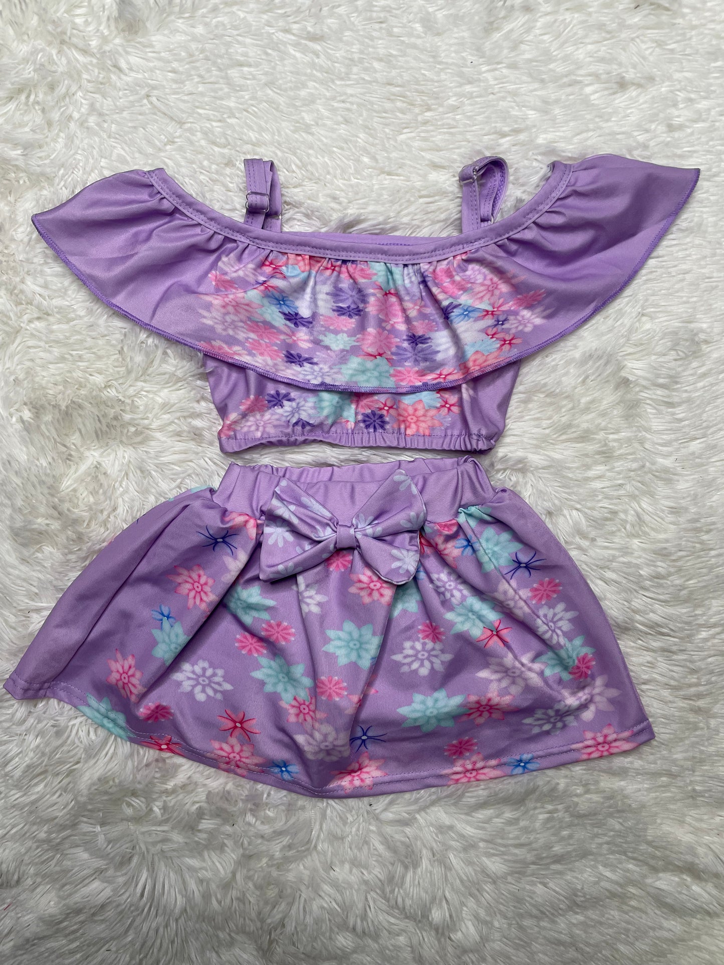 Purple Floral Swimsuit