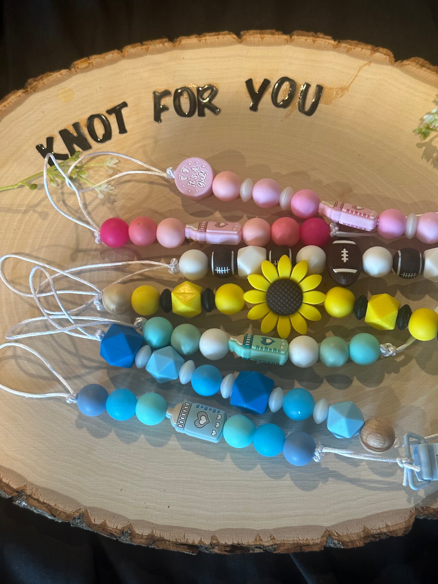 Silicone beaded Pacifier clip