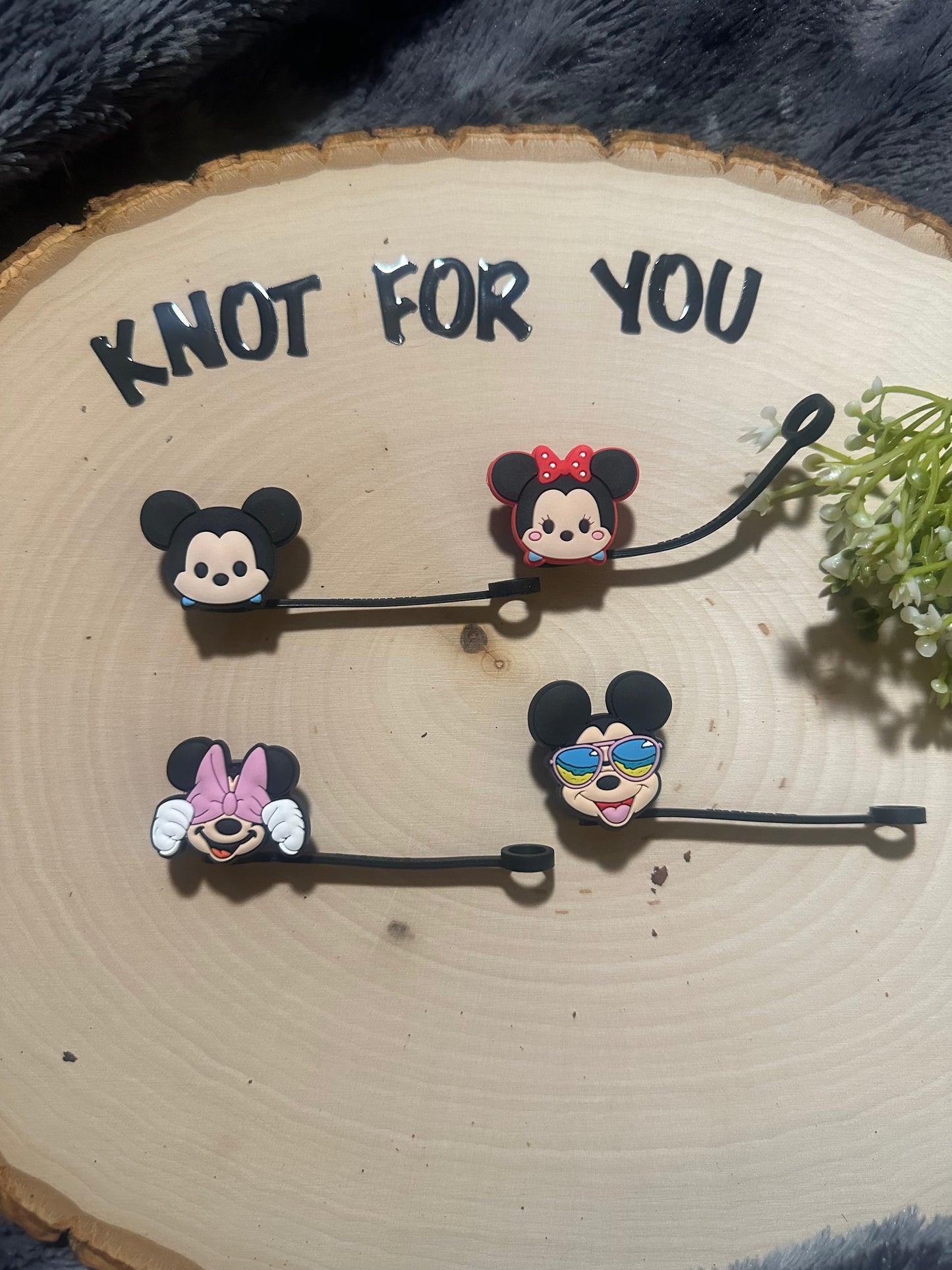 Silicone straw cover- Mouse and friends straw cover