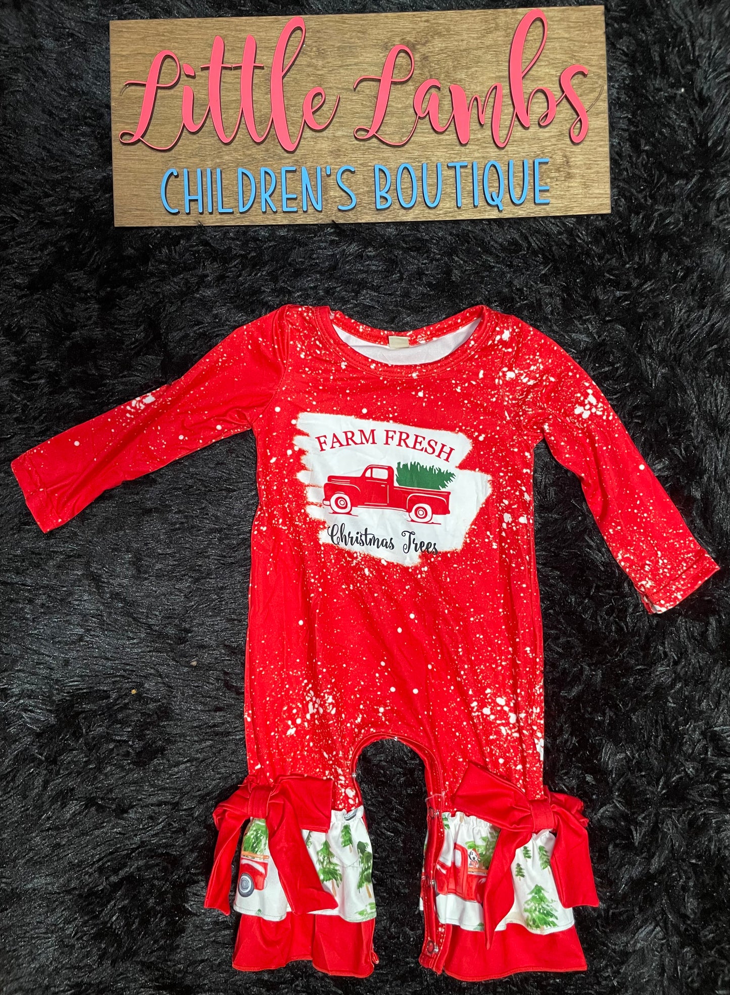 Christmas tree Red Truck Romper