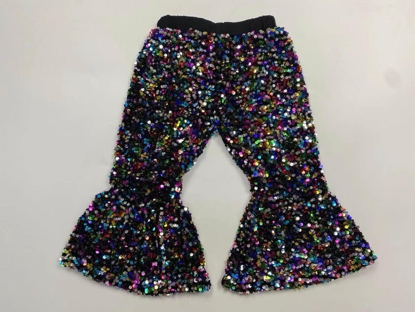 Sequin Bell bottoms- multi color