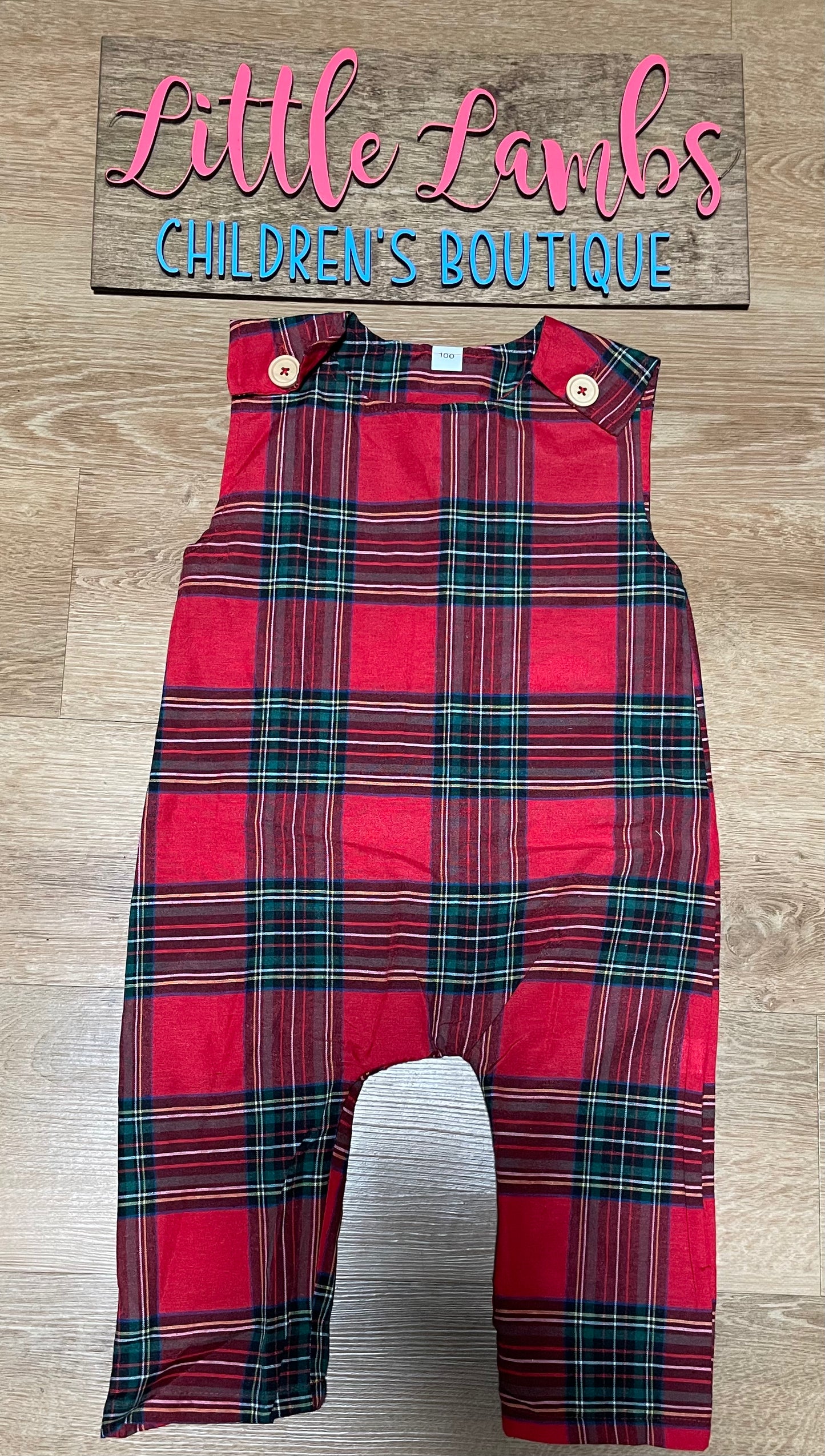 Boys plaid coveralls