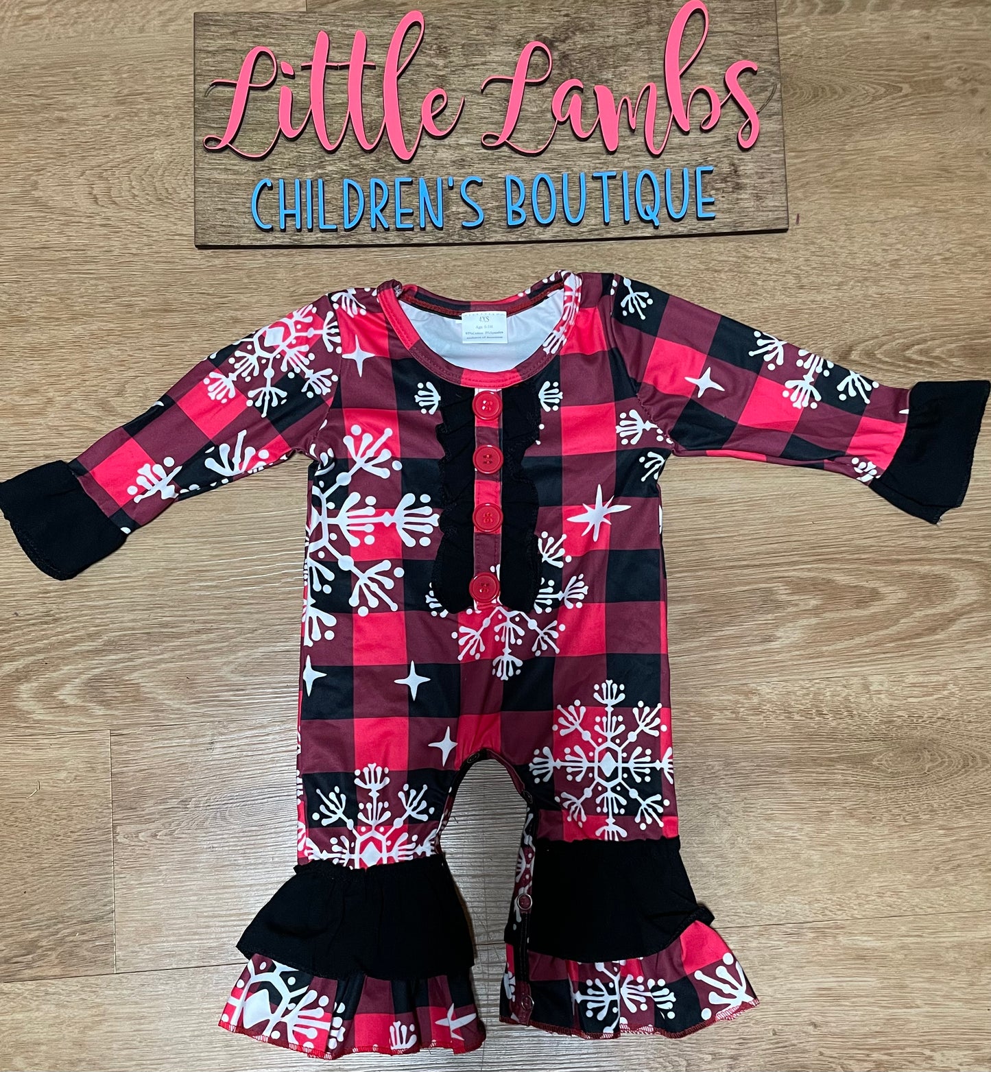 Plaid Snowflake Romper