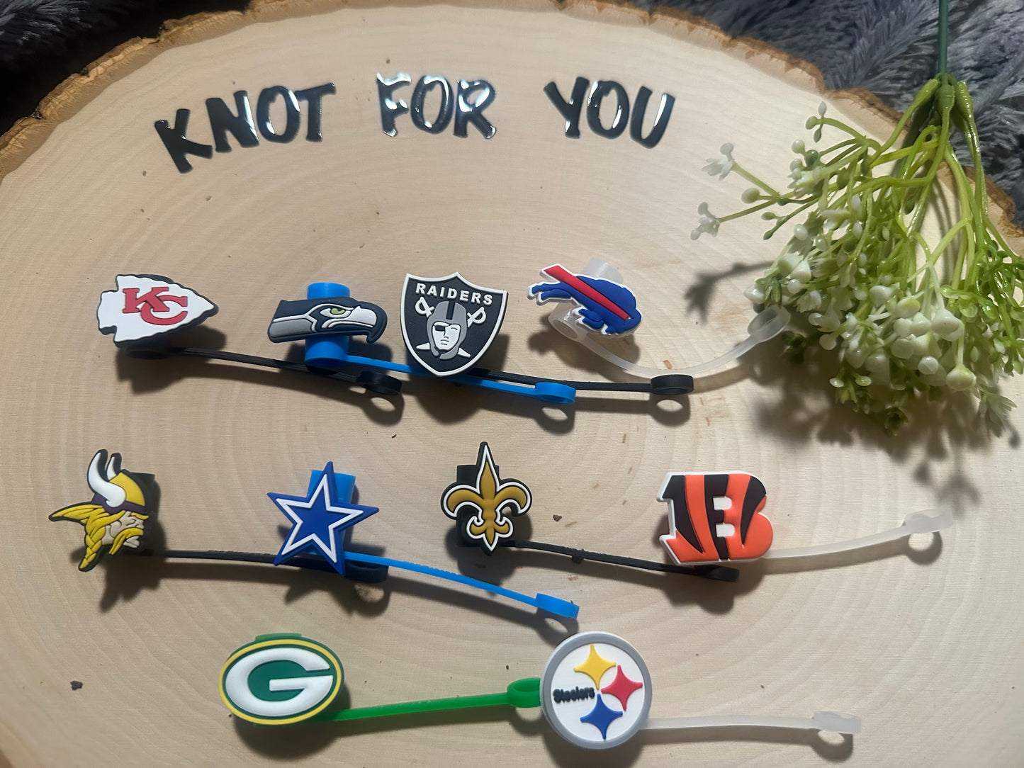 Silicone straw cover- NFL Silicone straw cover
