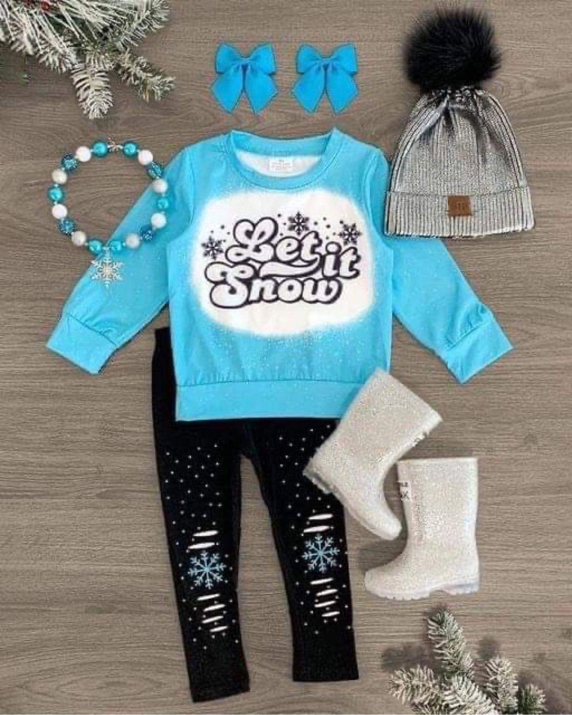 Custom- Let is Snow pant set