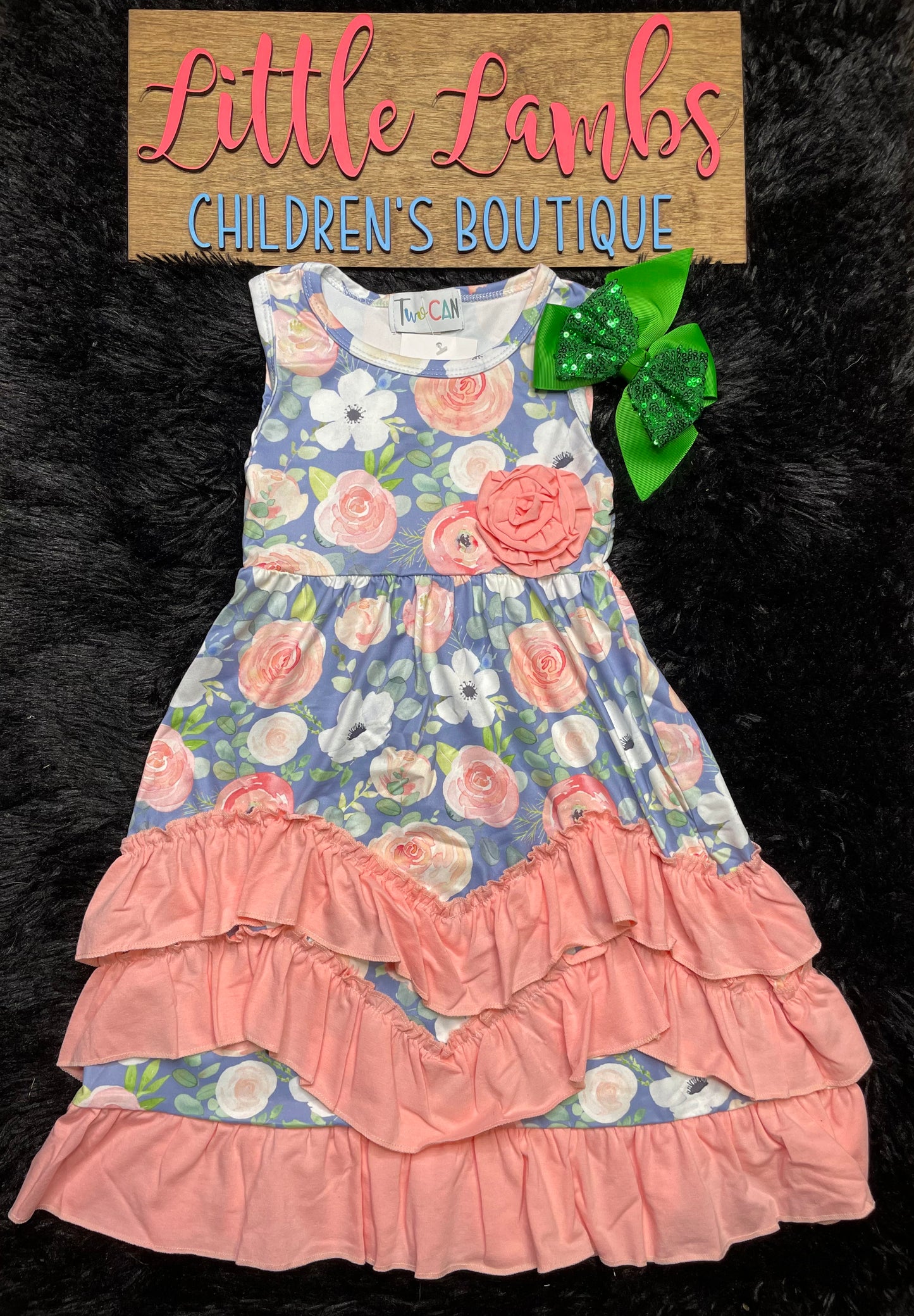 Peach Floral Dress