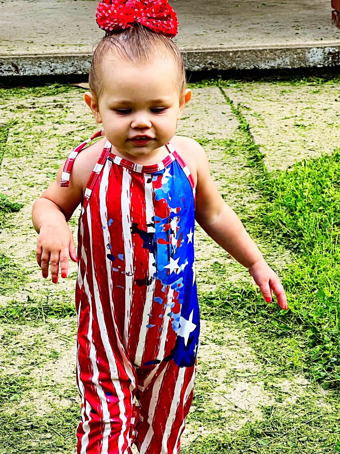 Girls 4th July Romper