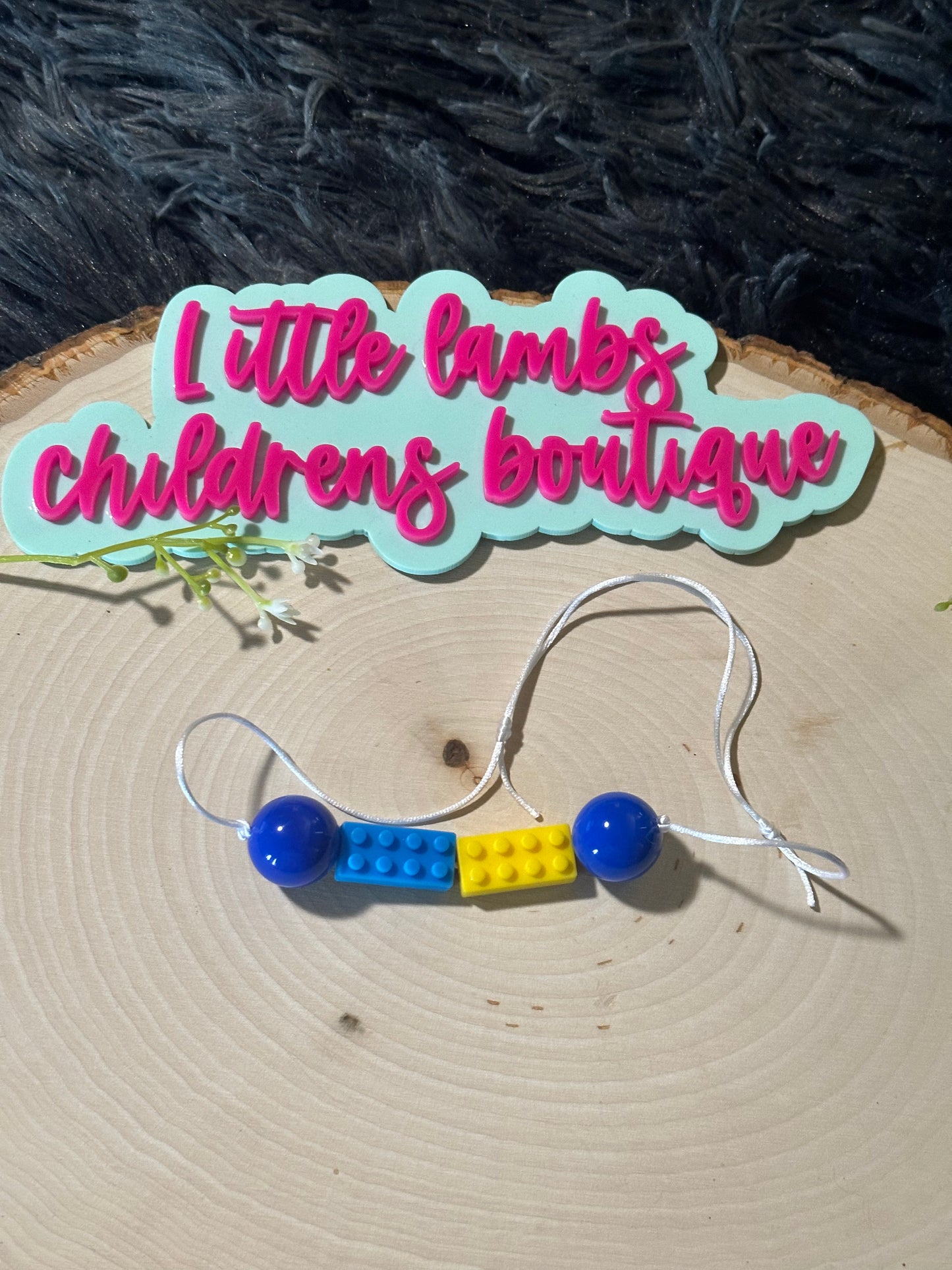 Silicone focal boys necklace-Lego