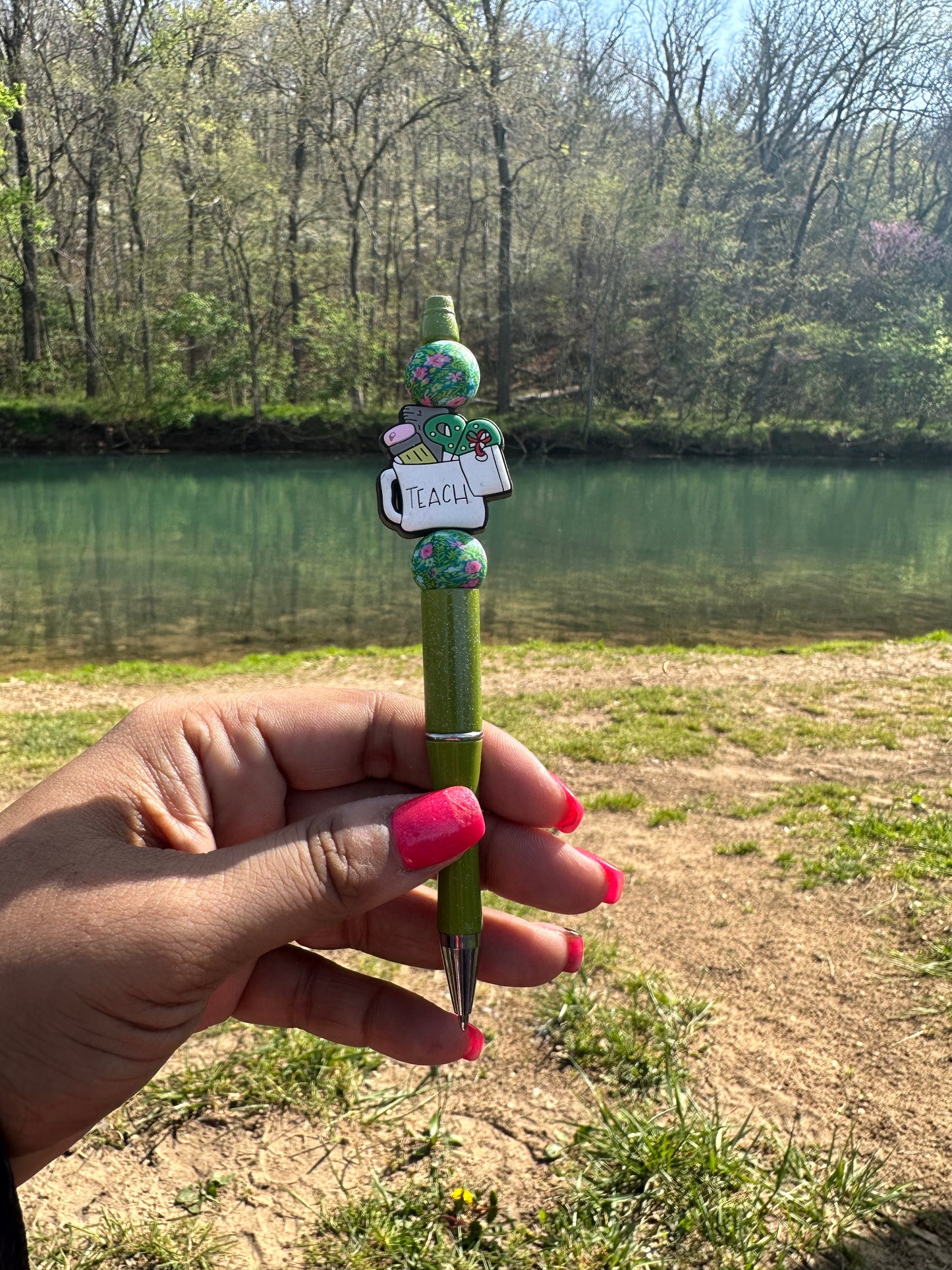 RTS pen - Teach green flower