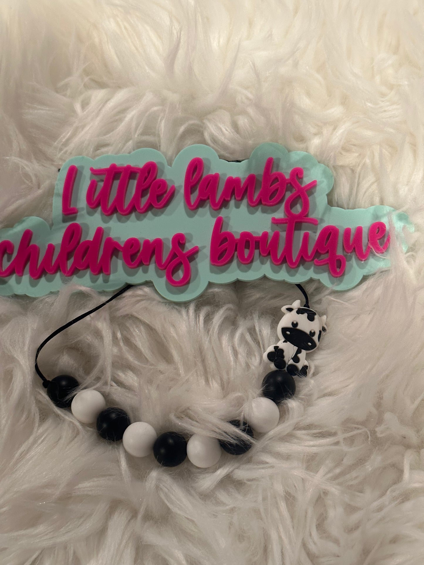 Baby silicone necklace with cow body