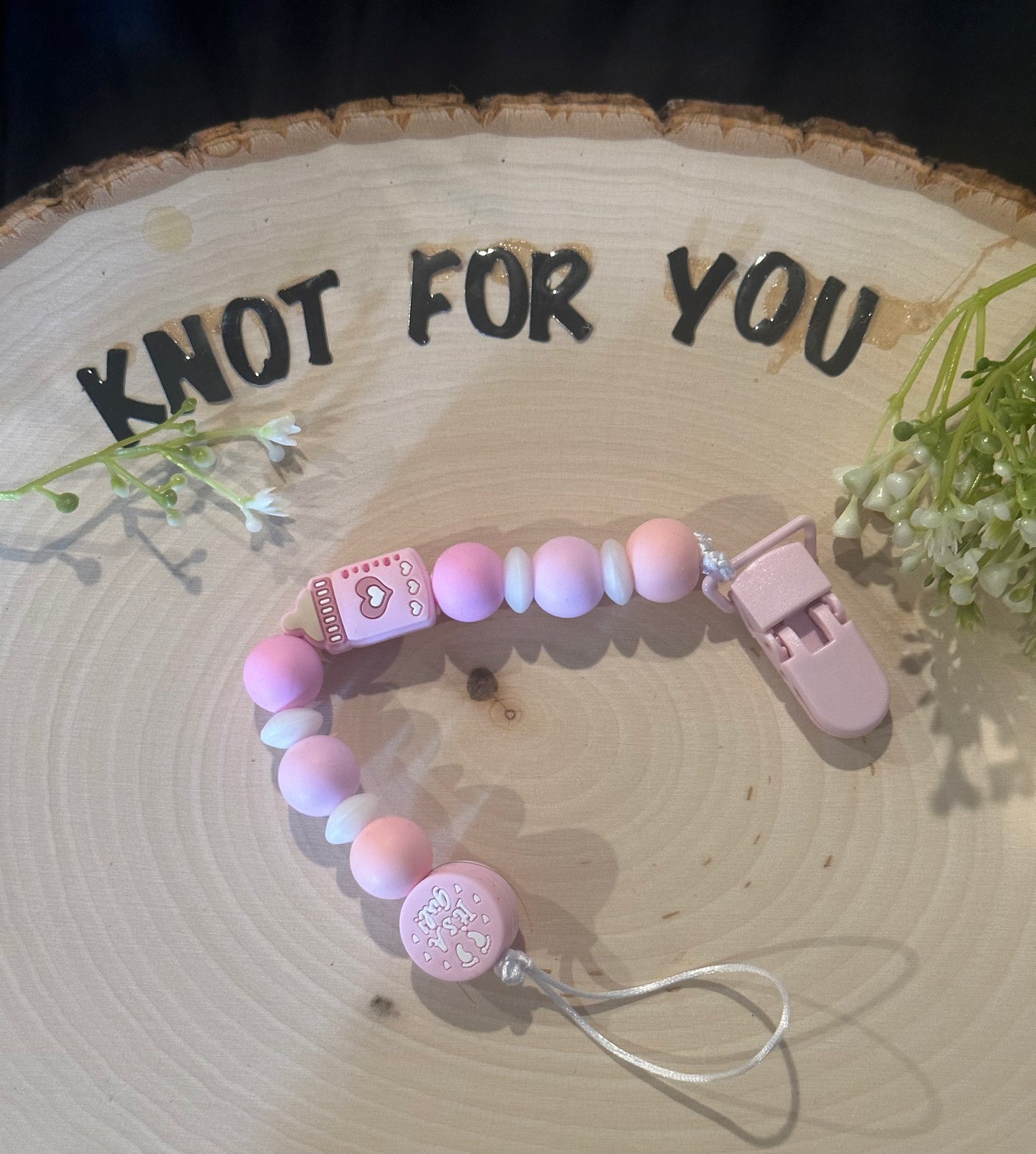 Silicone beaded Pacifier clip