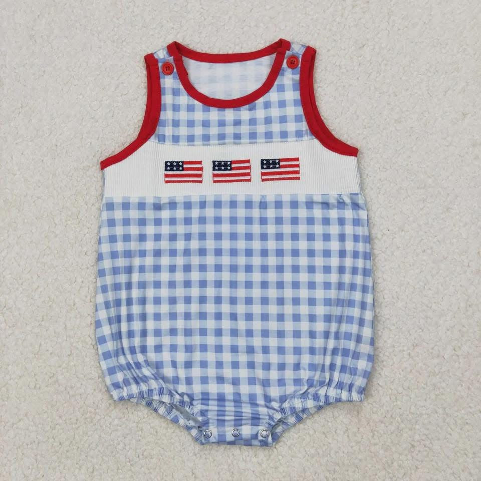 AR march 2026 preorder-blue American flag romper