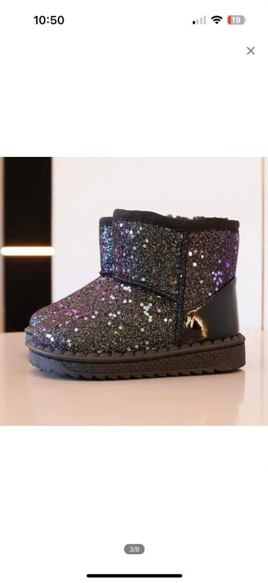 Black Glitter Boot Size 1