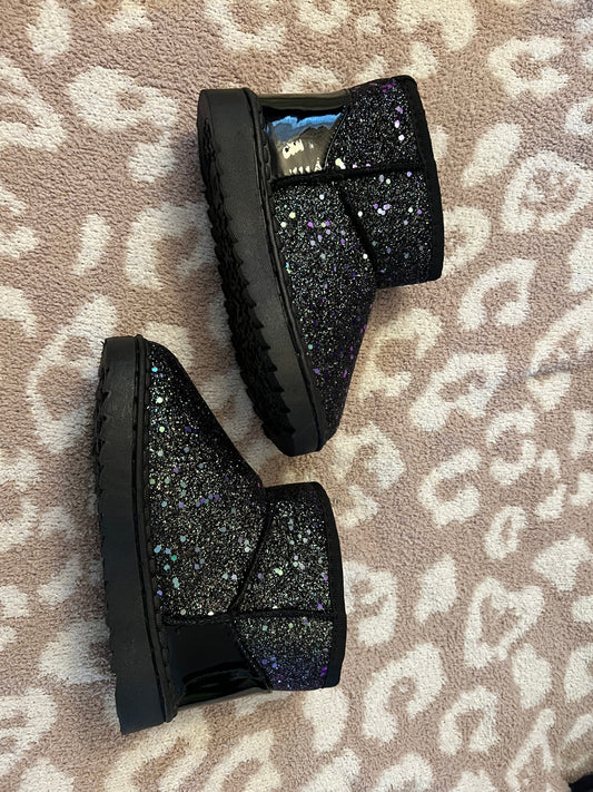 Black Glitter Boots