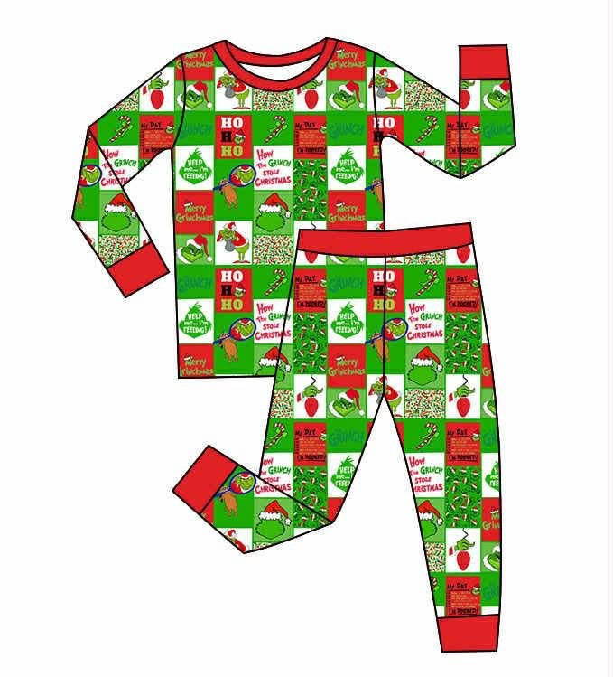 LL. Christmas customs-2025-Pajama-Kids—Grinch
