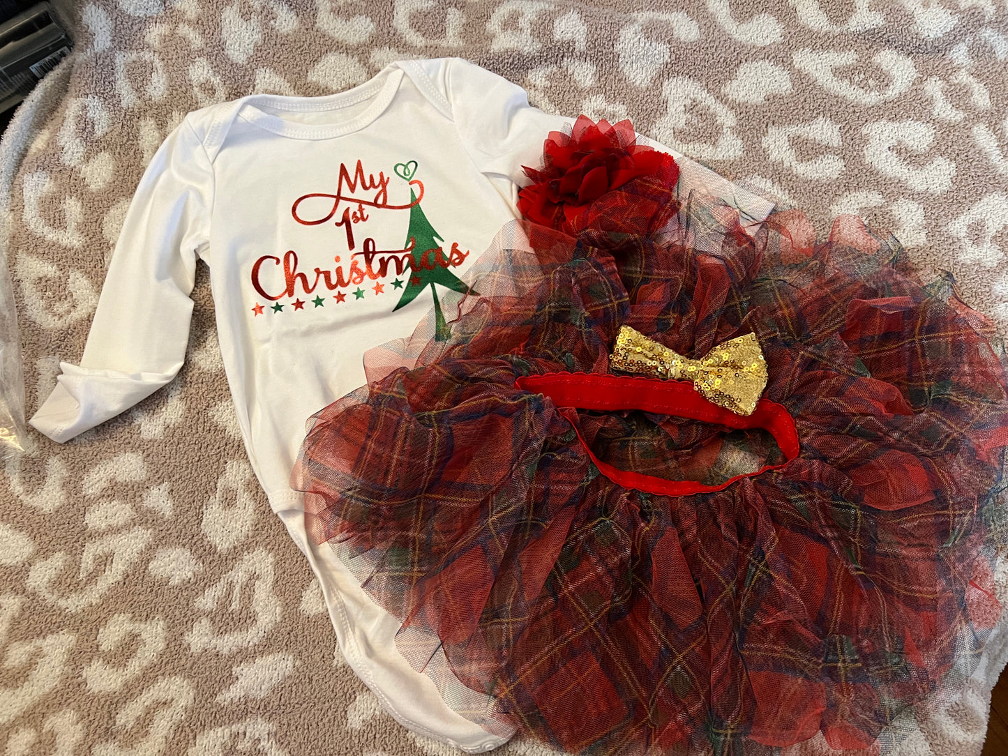Plaid Skirt My First Christmas Set