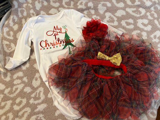 Plaid Skirt My First Christmas Set