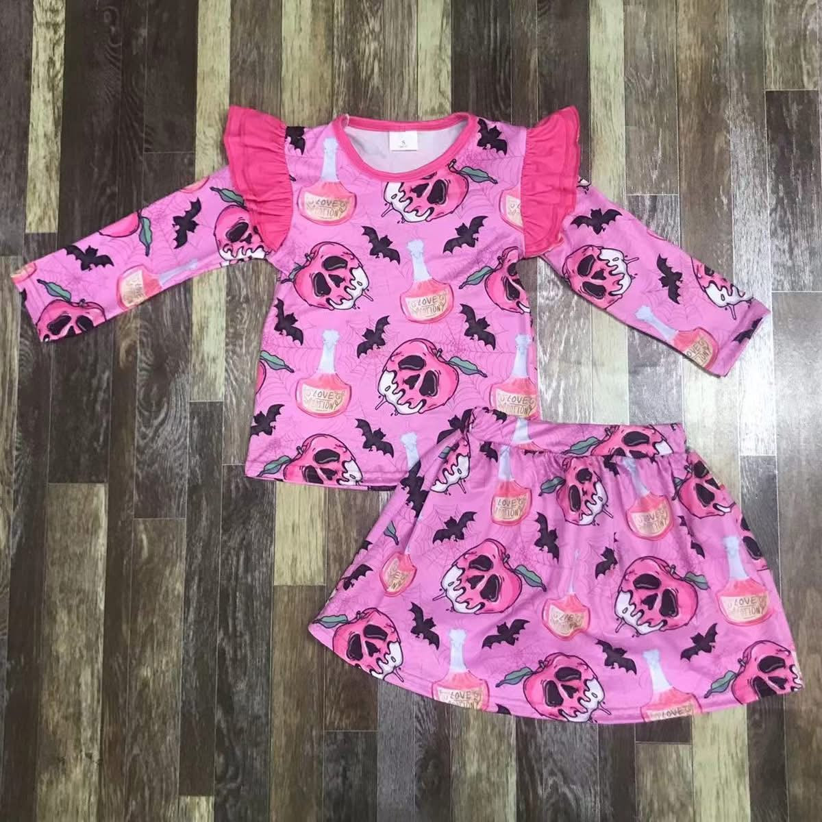 September-preorder-2025-pink Apple and bat skirt set