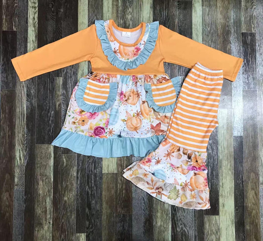 Floral Pumpkin Dress With Bells
