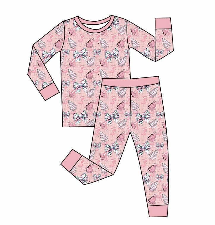 LL Christmas customs-2025-Pajama-Kids-Pink tree and bows