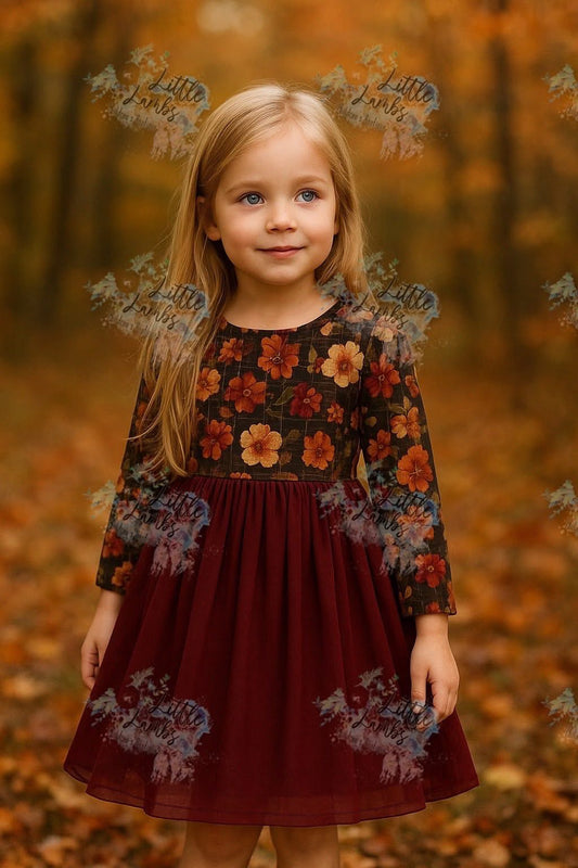 Thanksgivingcustom2025-Floral dress with tulle