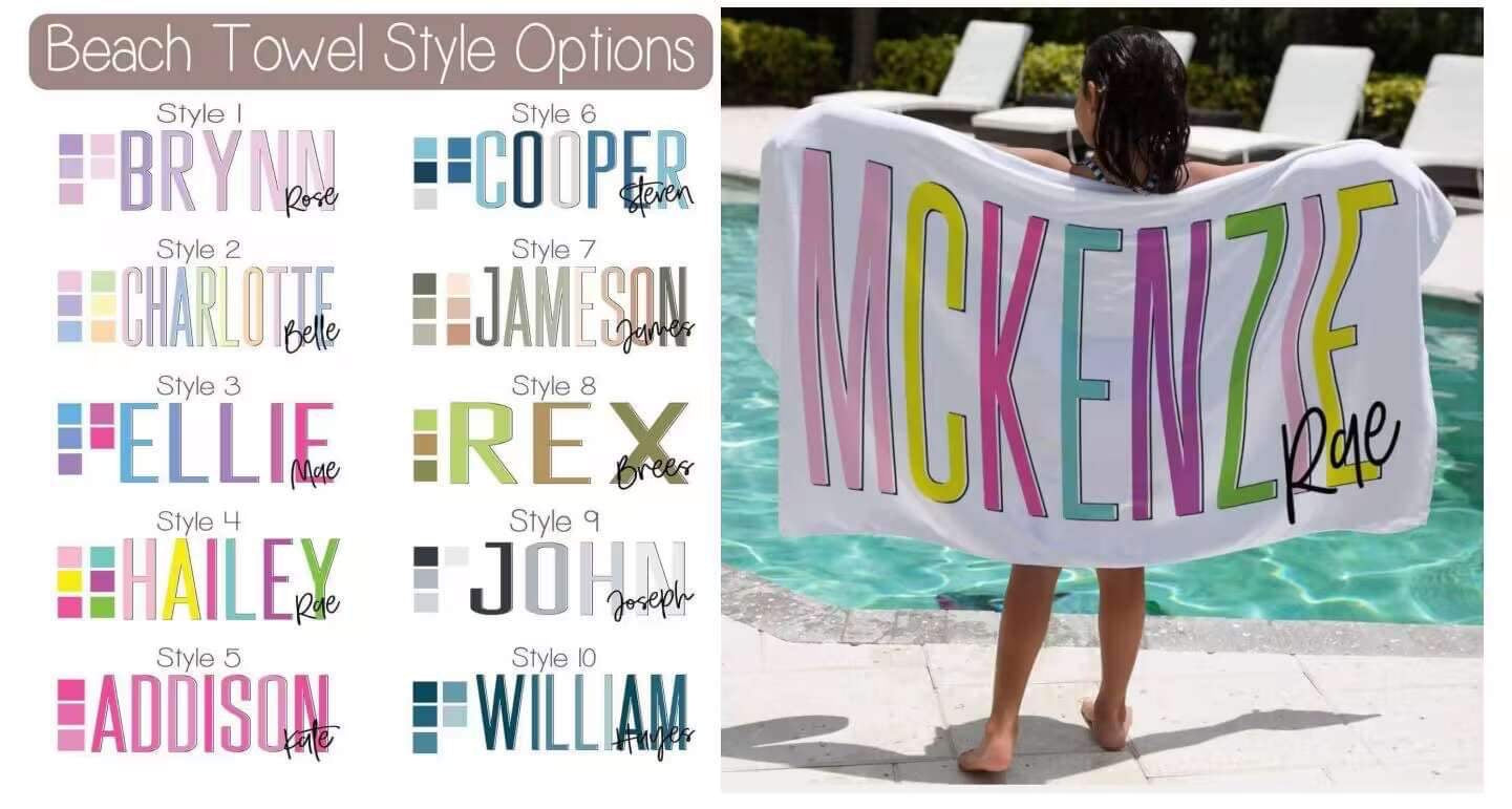 Custom towels - white with name