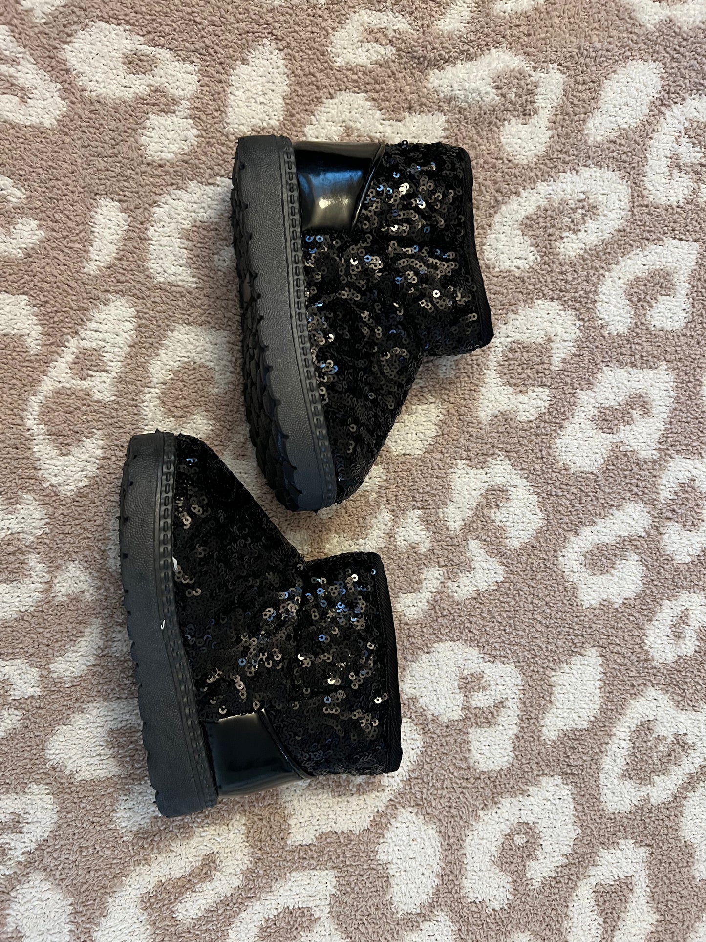 Black Sequin Boots