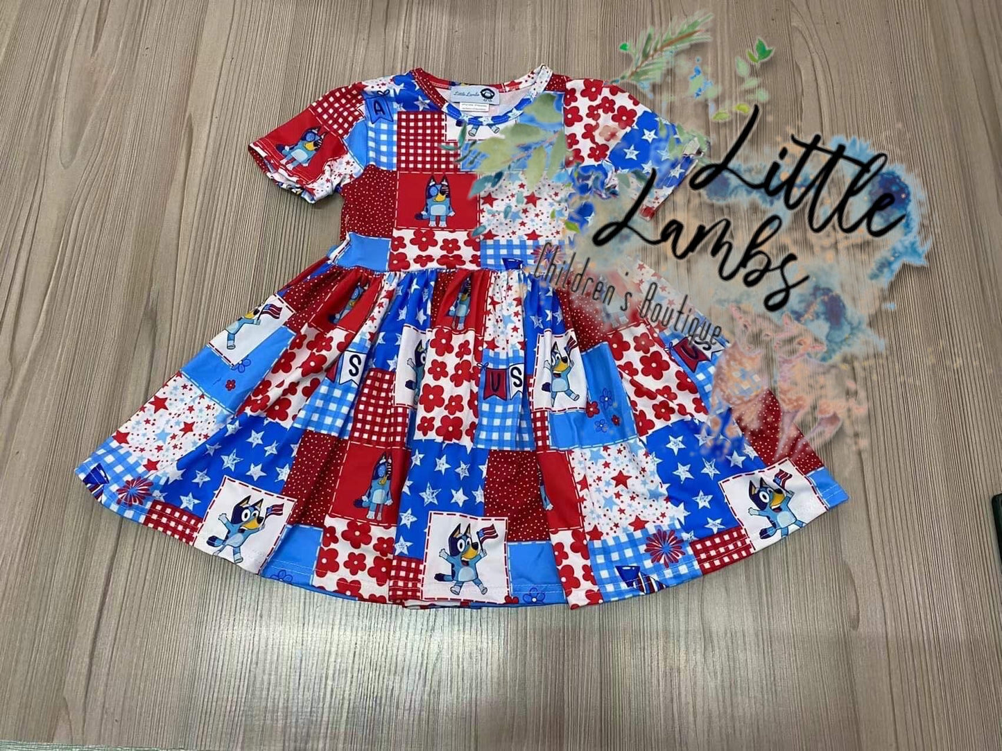 LL custom 4th Bluey dress