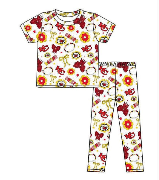 LL Christmas customs-2025-chiefs flower pant set