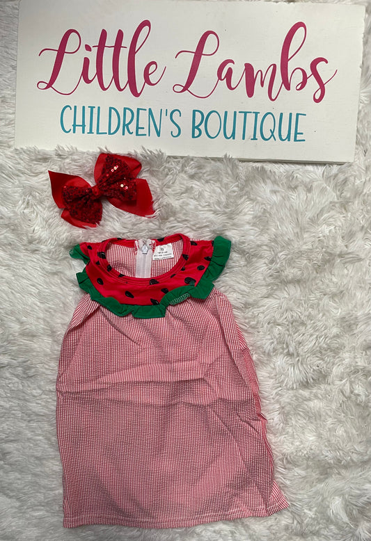 Watermelon Pin-Stripe Dress
