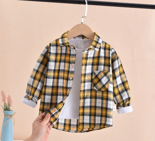 Plaid shirt with collar