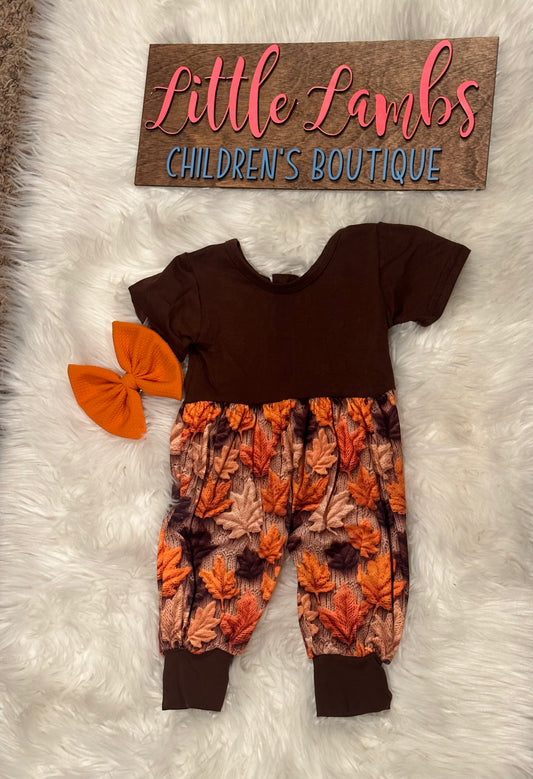 LL RTS thanksgiving custom-leave romper