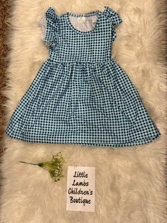 Blue checker dress